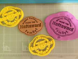 Customized Happy Holidays/Merry Christmas Stamp Cookie Cutter - Arbi Design - CookieCutz - 1