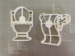 Toilet and Toilet Paper Cookie Cutter Set