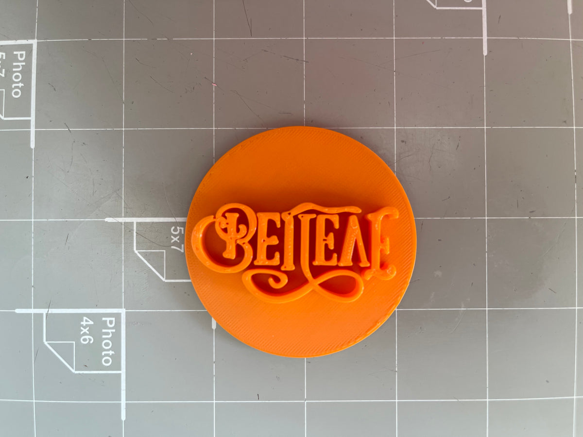 Believe Embosser/Stamp Cake Cookie Embosser, Icing Stamp Arbi Design