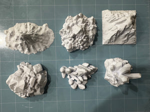 14 Pieces Mountains + Crystals + Rocks + Entry River/Pond DND Terrain Compatible with Dungeons and Dragons, Warhammer 40k, Miniature Wargaming, Tabletop RPGs, Wargame Scenery