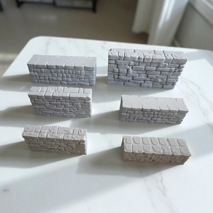 6 Pieces Cobblestone Piles & Boxes DND Terrain Compatible with Dungeons and Dragons, Warhammer 40k, Miniature Wargaming, Tabletop RPGs, Wargame Scenery