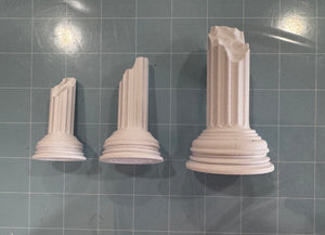 Roman Ruined Pillars, Terrain Scenery for Tabletop Miniatures Wargame, 3D Printed and Paintable
