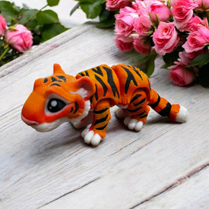 Flexible Fidget Tiger 🐅 Toy - Articulated Tiger 🐯 Medium Size  - 3D Printed - Great Gift - Birthday Favor - Desk Decorative - Fast Shipping