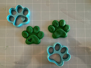 Cute Dog Paw Cookie Cutter Set - 2 Piece - with Heart imprint - 2.5” x 2” - For all Dog Lovers