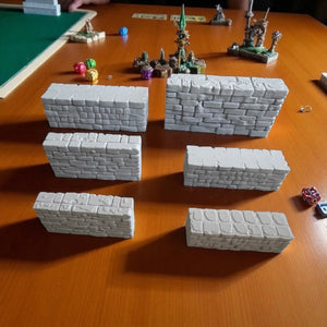 6 Pieces Cobblestone Piles & Boxes DND Terrain Compatible with Dungeons and Dragons, Warhammer 40k, Miniature Wargaming, Tabletop RPGs, Wargame Scenery