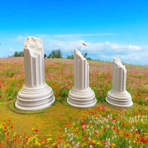 Roman Ruined Pillars, Terrain Scenery for Tabletop Miniatures Wargame, 3D Printed and Paintable