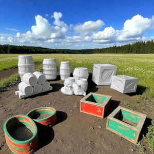 8 Pieces Cargo Piles & Boxes DND Terrain Compatible with Dungeons and Dragons, Warhammer 40k, Miniature Wargaming, Tabletop RPGs, Wargame Scenery
