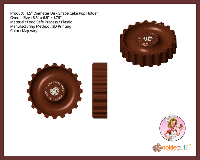 1.5" Diameter Disk Shape Cake Pop Holder