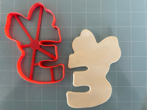 Number 3 with Bow Outline Cookie Cutter