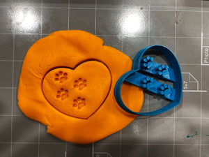 Heart with Dog Paws Cookie Cutter