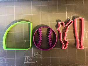 Baseball Cookie Cutters Set of 4