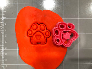 Dog paw with heart imprint (1.5” size) cookie cutter