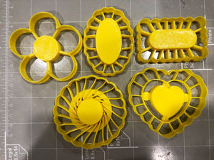 Thumbprint Shaped Cookie Cutters (Set of 5 Cutters, 2.5” each)
