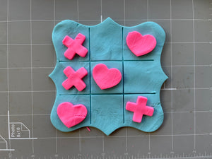 Heart Tic Tac Toe game Cookie Cutter Set