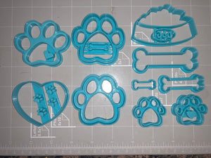Dog Bone and Paw Limited Edition Cookie Cutter Set of 10