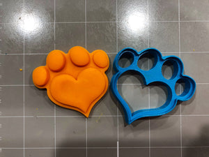 Heart Shape Dog Paw Cookie Cutter