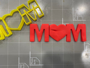 MOM Cookie Cutter With Heart Imprint