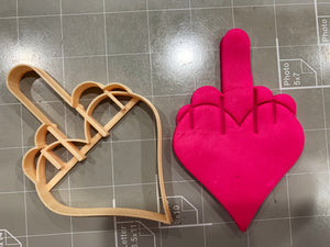 Heart Middle Finger Cookie Cutter