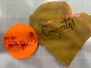 Congrats Embosser/Stamp Cake Cookie Embosser, Icing Stamp