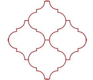 16"x16"x1.55" Moroccan Shape Concrete Mold ( 8"x8" Each Moroccan )