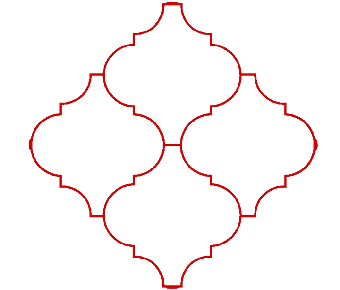 16"x16"x1.55" Moroccan Shape Concrete Mold ( 8"x8" Each Moroccan )