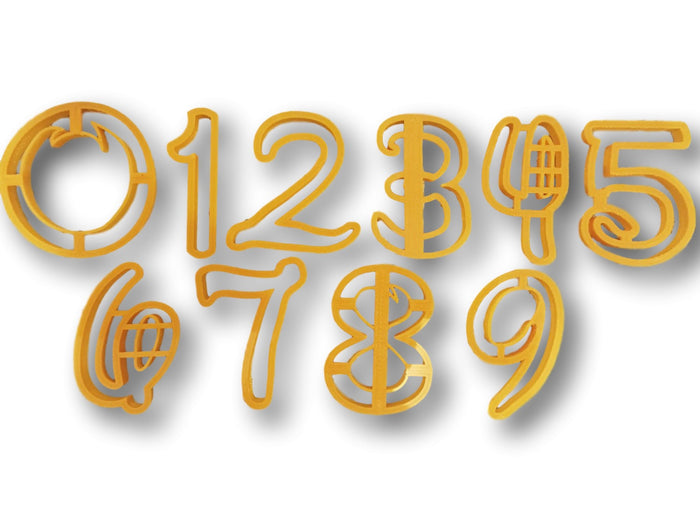 Number zero to Nine all Numbers in Comic Font Cookie Cutter - 10 items - Beautiful set