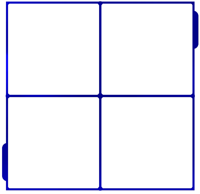10"x10"x1.55" Concrete Mold with 4 Identical Square Grids