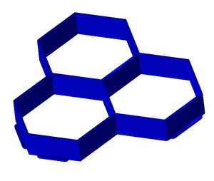 10"x11"x1.55" Concrete Mold with 3 Hexagon ( 5"x5.5" Each Hexagon )
