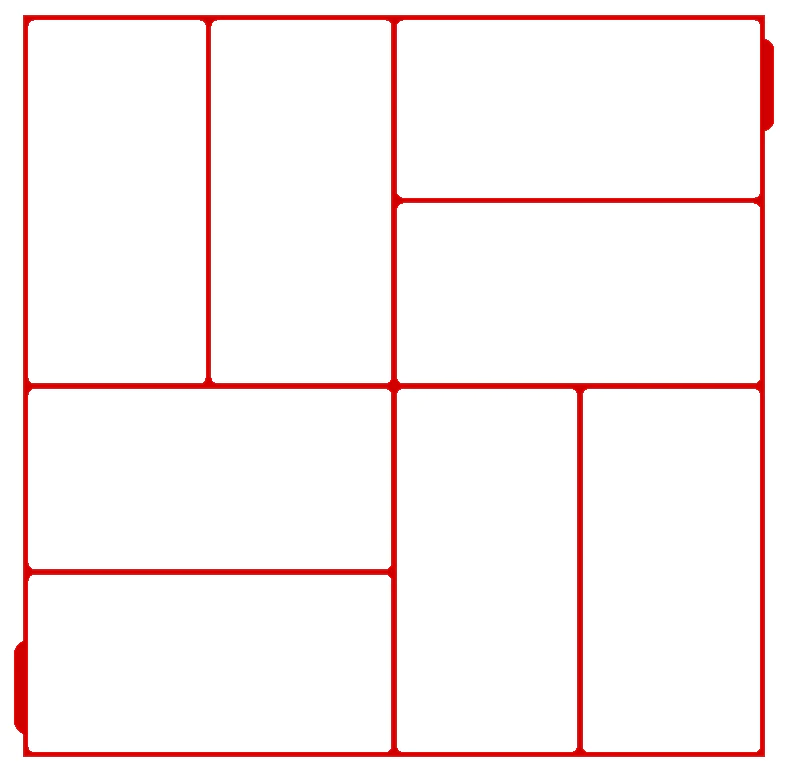 16"x16"x1.55" Concrete Mold with 8 Identical Rectangular Grids in Pattern