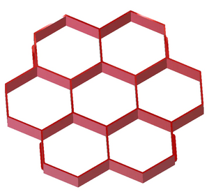15.5"x15"x1.55" Concrete Mold with 7 Hexagon ( 5"x5.5" Each Hexagon )