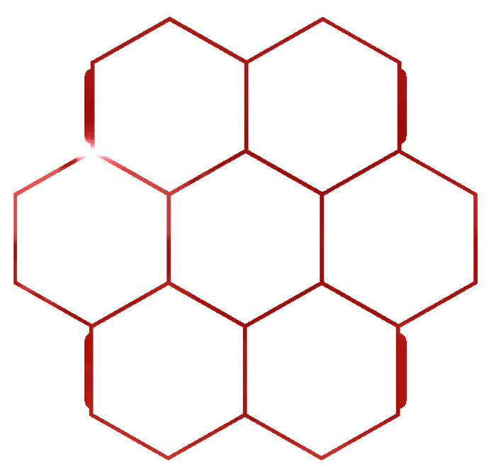 15.5"x15"x1.55" Concrete Mold with 7 Hexagon ( 5"x5.5" Each Hexagon )